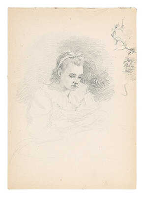 Кругликова Елизавета Сергеевна. Альбом в тканевом переплете из 15 листов с набросками 